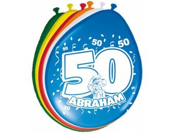 Verjaardag Ballonnen 50 jaar Abraham 30cm - 8 stuks