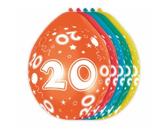 Verjaardag Ballonnen 20 jaar 30cm - 5 stuks