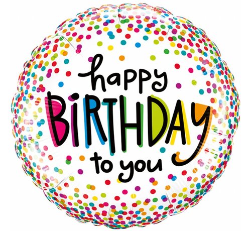 Folie Ballon Happy Birthday To You 46cm - Per Stuk