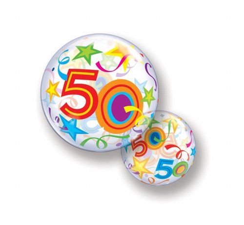 Folie Ballon 50 Jaar met Sterren 56cm - Per Stuk