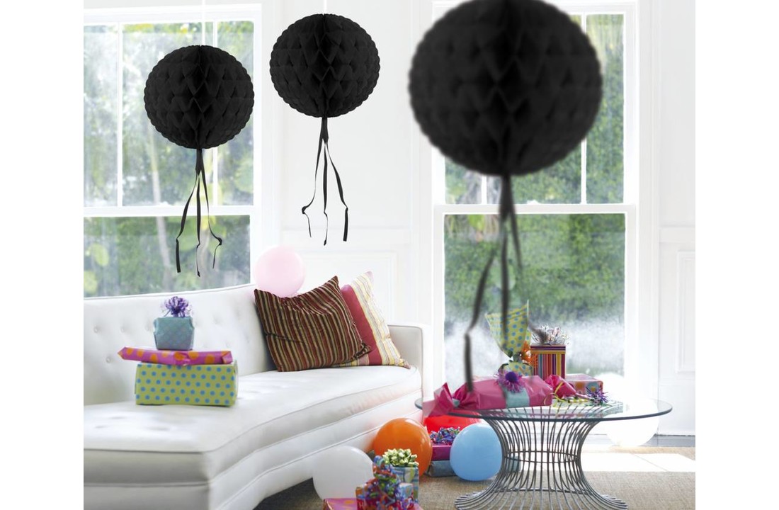 Honeycomb Bal Zwart 30 cm - per stuk