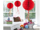 Honeycomb Bal Rood 30 cm - per stuk