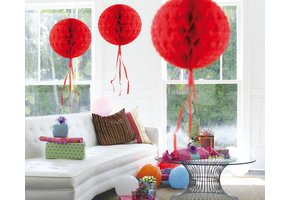 Honeycomb Bal Rood 30 cm - per stuk