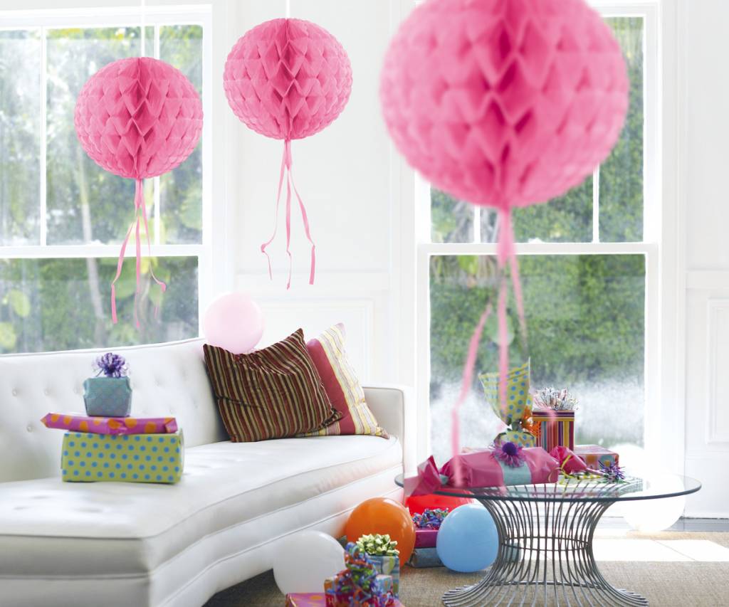 Honeycomb Bal Baby Roze 30 cm - per stuk