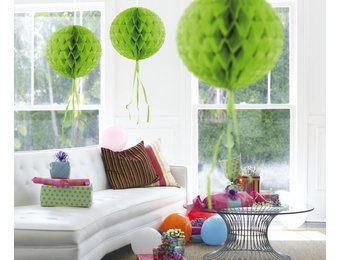 Honeycomb Bal Lime Groen 30 cm - per stuk