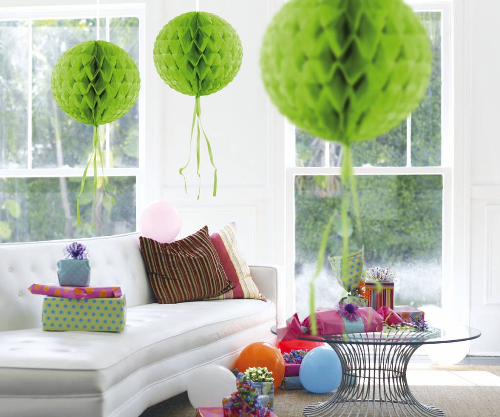 Honeycomb Bal Lime Groen 30 cm - per stuk