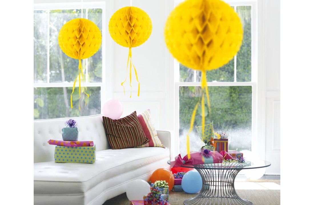 Honeycomb Bal Geel 30 cm - per stuk