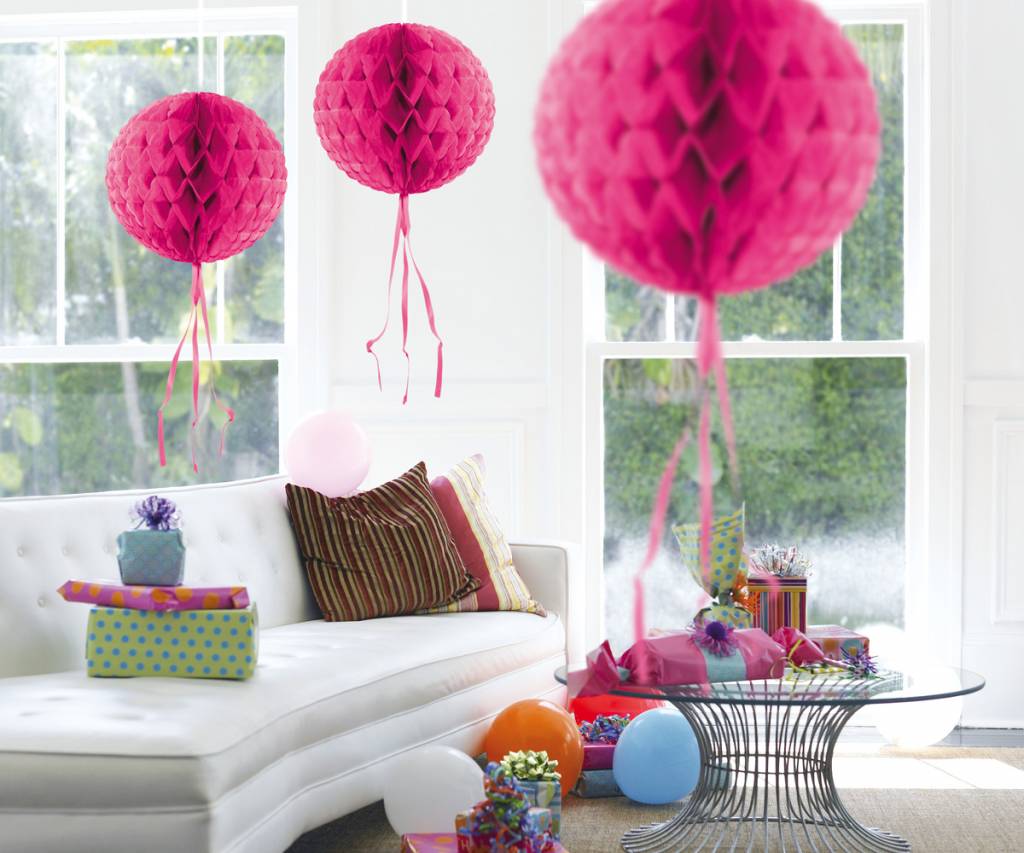 Honeycomb Bal Magenta 30 cm - per stuk