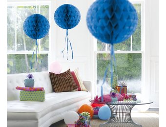 Honeycomb Bal Blauw 30 cm - per stuk
