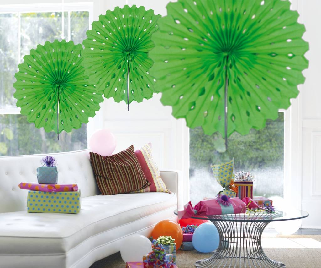 Honeycomb Fan Lime Groen 45 cm - per stuk
