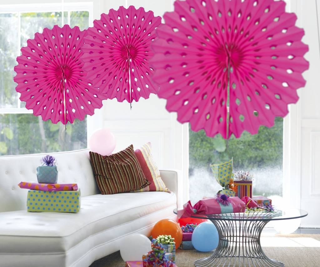 Honeycomb Fan Magenta 45 cm - per stuk