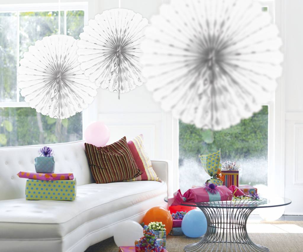 Honeycomb Fan Wit 45 cm - per stuk