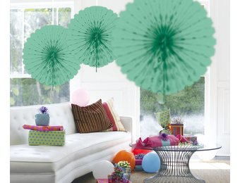 Honeycomb Fan Mint Groen 45 cm - per stuk