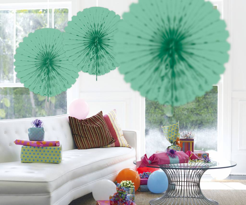 Honeycomb Fan Mint Groen 45 cm - per stuk