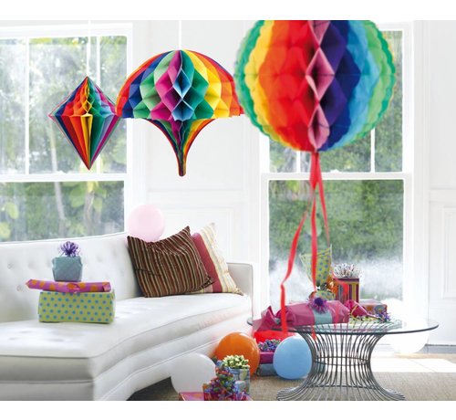 Honeycomb Assorti Multicolor 30 cm - 3 stuks