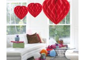 Honeycomb Hart Rood 30 cm - per stuk