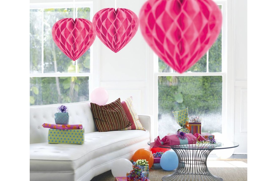 Honeycomb Hart Roze 30 cm - per stuk