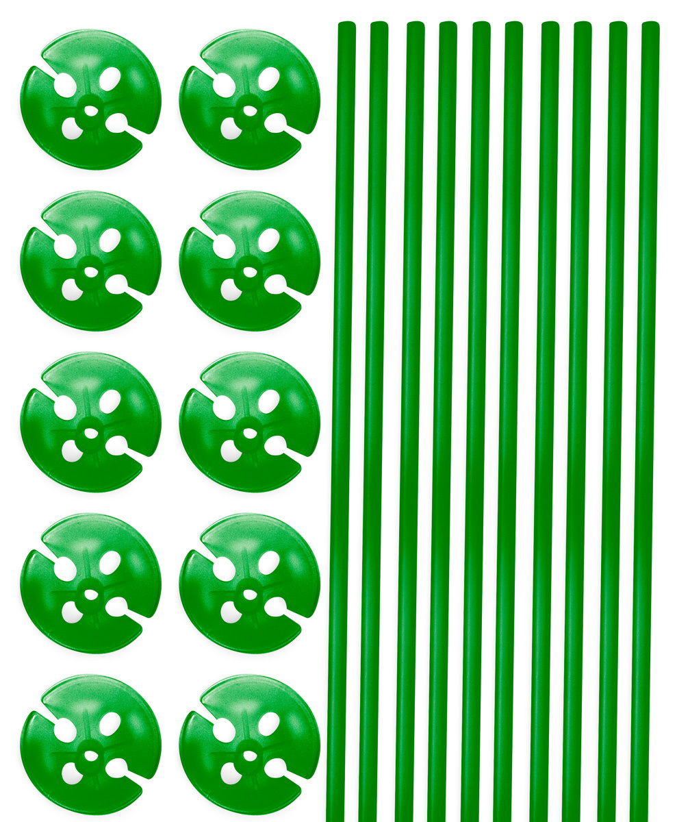 Ballonhouders + Dopjes Groen - 10 stuks