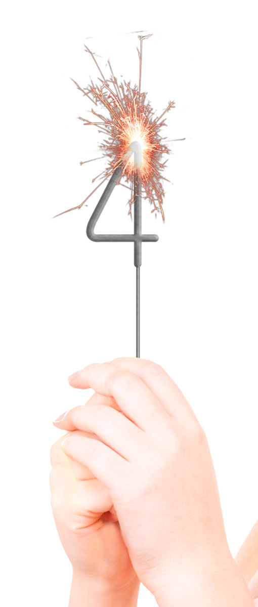 Sterretjes Cijfer 4 - per stuk