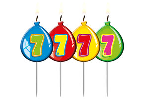 Verjaardagskaarsjes Ballonnen 7 Jaar - per stuk