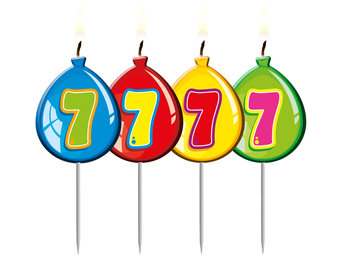 Verjaardagskaarsjes Ballonnen 7 Jaar - per stuk