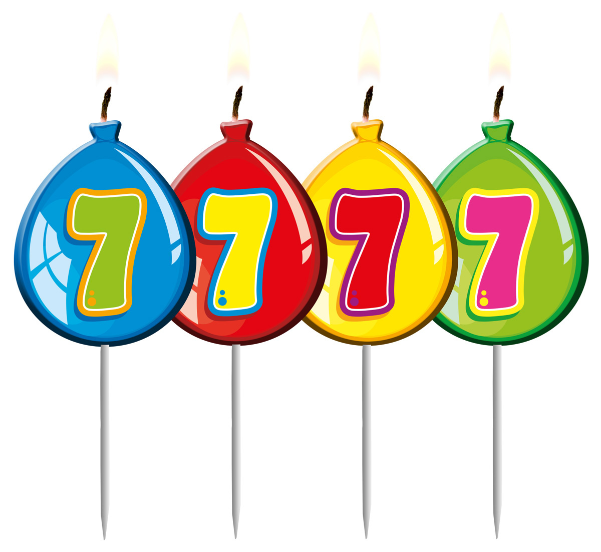 Verjaardagskaarsjes Ballonnen 7 Jaar - per stuk