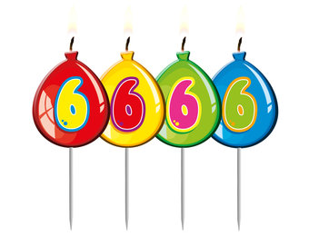 Verjaardagskaarsjes Ballonnen 6 Jaar - per stuk