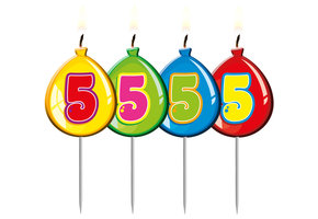 Verjaardagskaarsjes Ballonnen 5 Jaar - per stuk