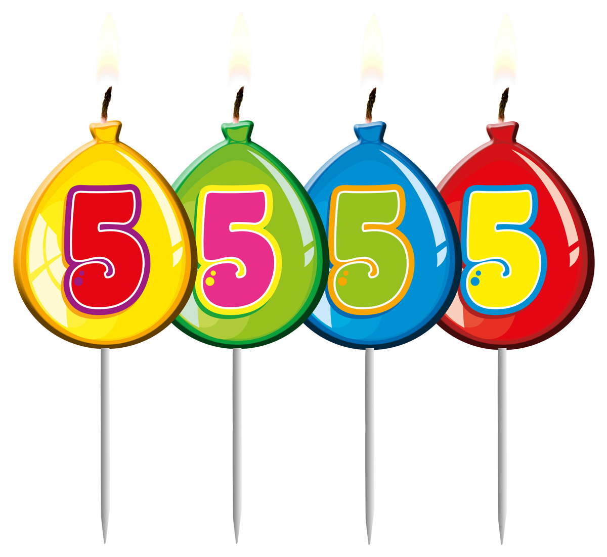 Verjaardagskaarsjes Ballonnen 5 Jaar - per stuk