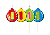 Verjaardagskaarsjes Ballonnen 1 Jaar - per stuk