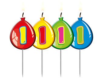 Verjaardagskaarsjes Ballonnen 1 Jaar - per stuk