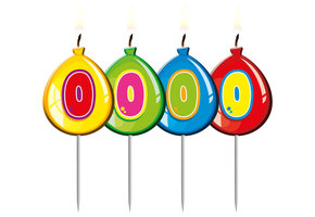 Verjaardagskaarsjes Ballonnen 0 Jaar - per stuk