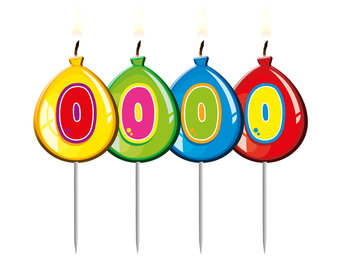 Verjaardagskaarsjes Ballonnen 0 Jaar - per stuk