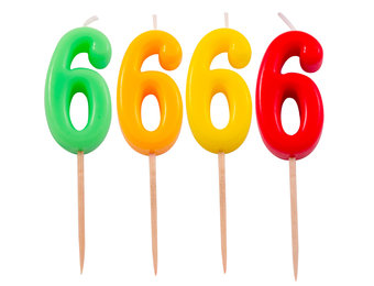 Verjaardagkaarsjes Neon 6 jaar - per stuk