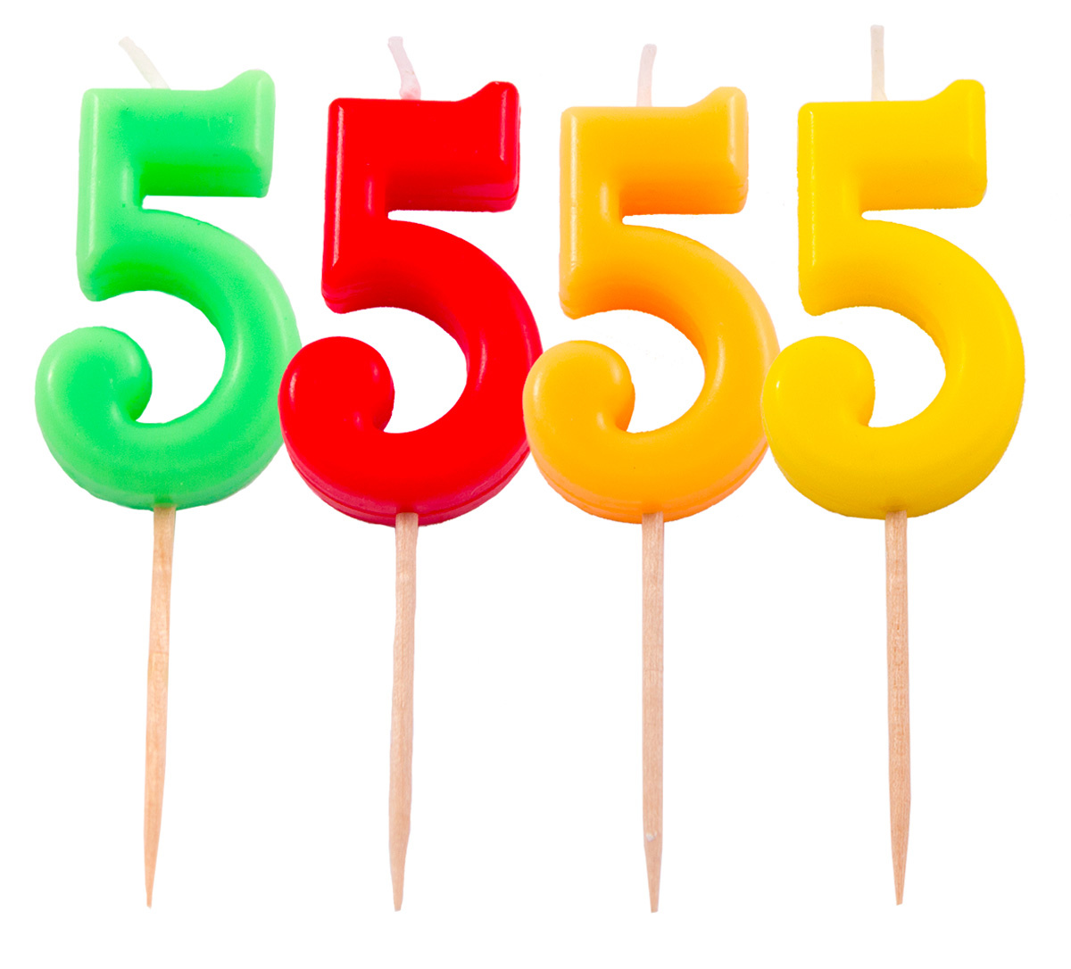 Verjaardagkaarsjes Neon 5 jaar - per stuk