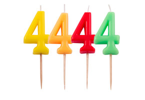 Verjaardagkaarsjes Neon 4 jaar - per stuk