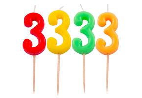 Verjaardagkaarsjes Neon 3 jaar - per stuk