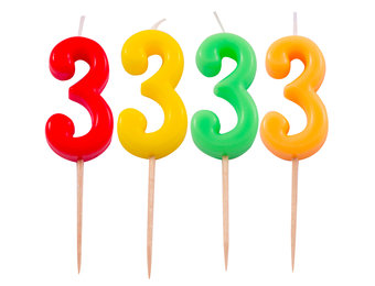 Verjaardagkaarsjes Neon 3 jaar - per stuk