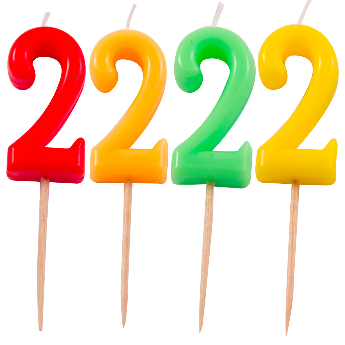 Verjaardagkaarsjes Neon 2 jaar - per stuk