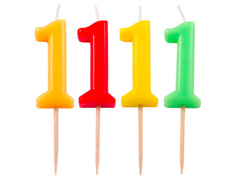 Verjaardagkaarsjes Neon 1 jaar - per stuk