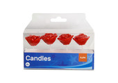 Taartkaarsjes Roosjes Rood - 4 stuks