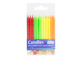 Verjaardagskaarsjes Neon Kleuren - 24+12 stuks