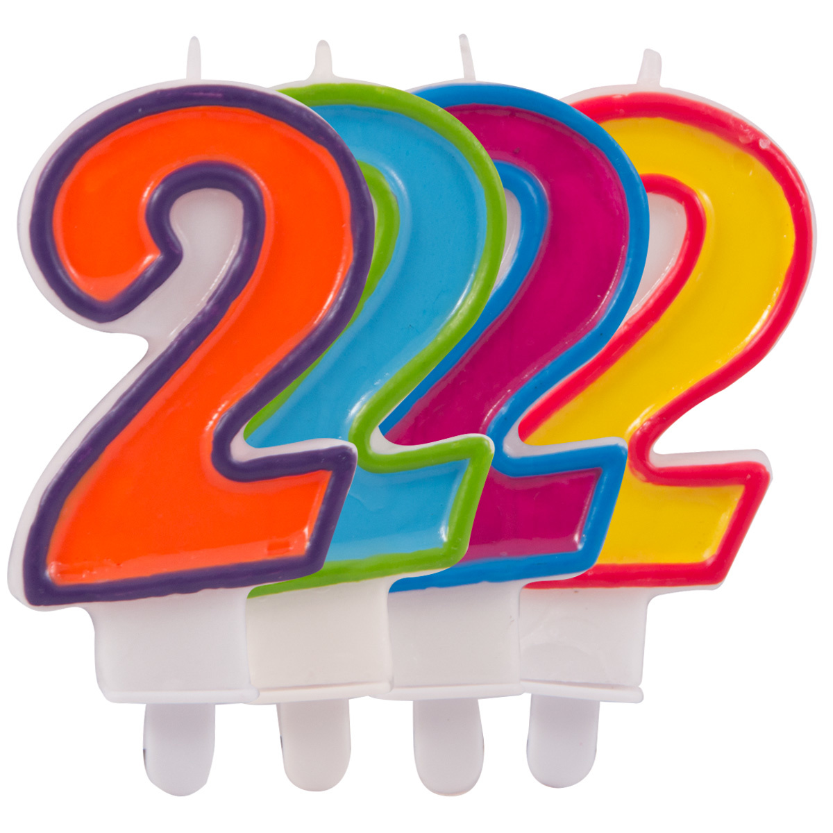 Verjaardagkaarsjes Gekleurd 2 jaar - per stuk