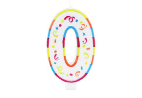 Verjaardagskaarsjes Groot '0' - per stuk