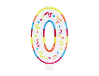 Verjaardagskaarsjes Groot '0' - per stuk
