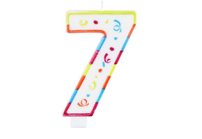 Verjaardagskaarsjes Groot 7 jaar - per stuk