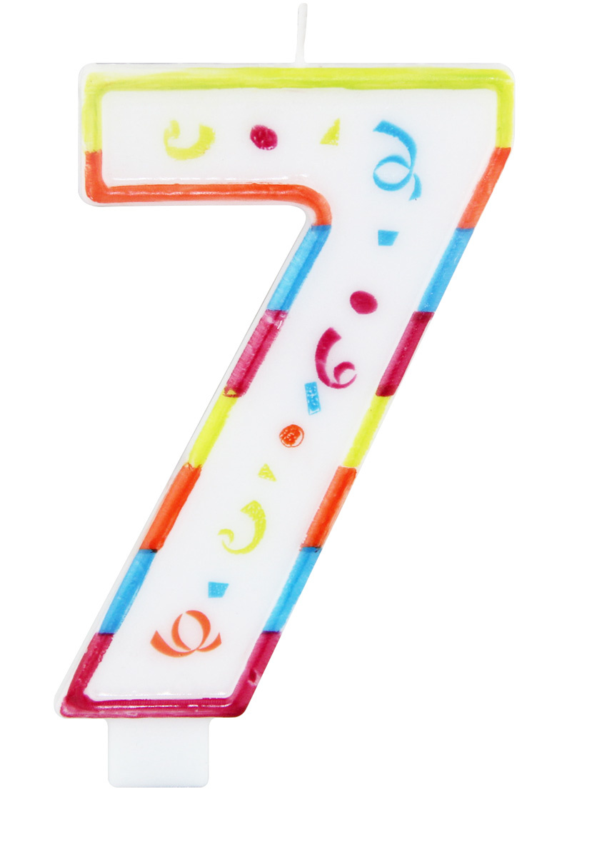 Verjaardagskaarsjes Groot 7 jaar - per stuk