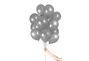 Folatex Metallic Ballonnen Zilver 23cm - 30 stuks