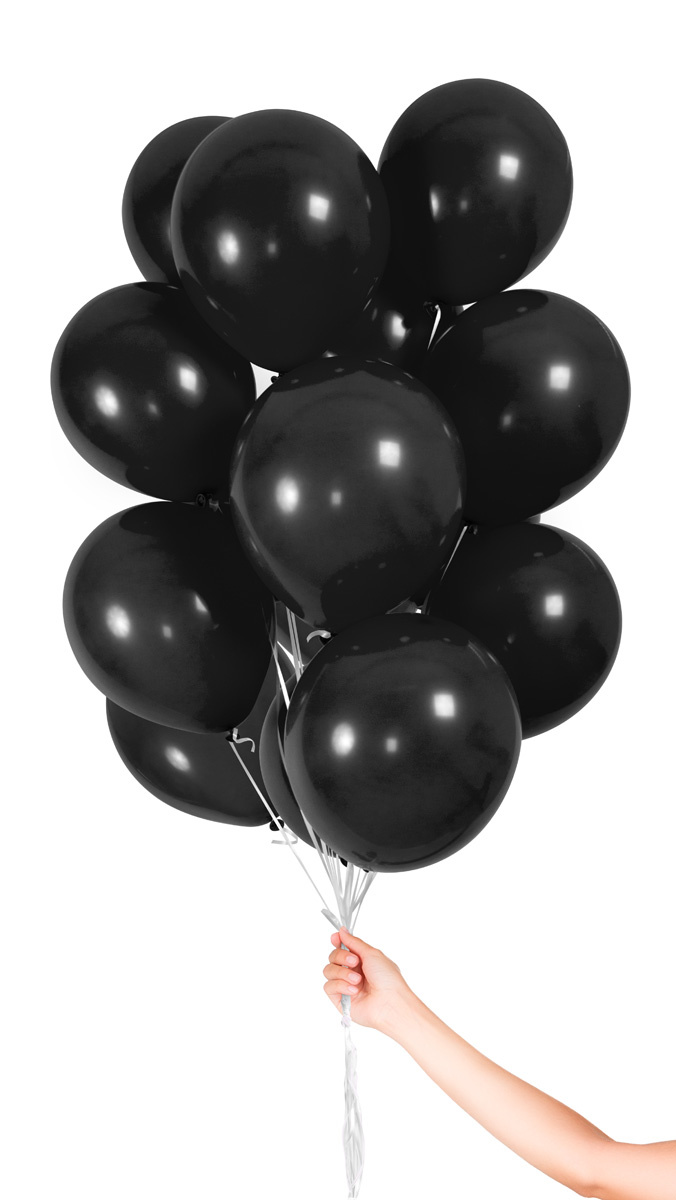 Folatex Metallic Ballonnen Zwart 23cm - 30 stuks