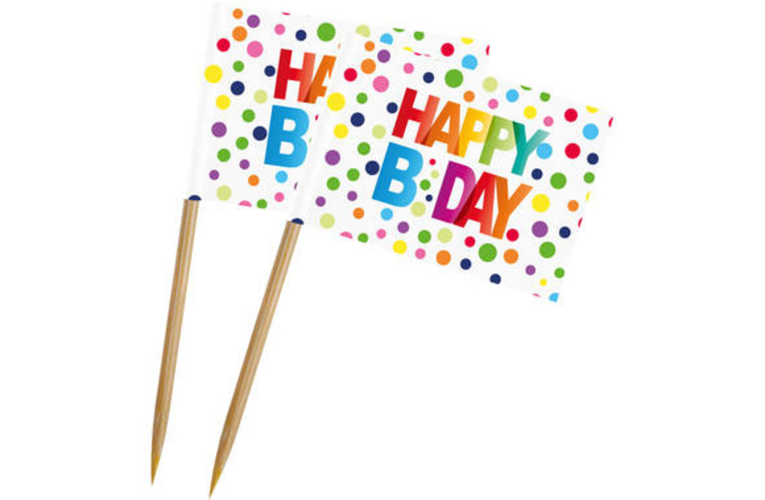 Feestprikkers Happy Birthday - 50 stuks